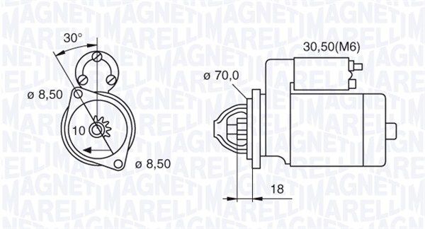 MAGNETI MARELLI Käynnistinmoottori 063521082170